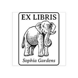 Carimbo De Borracha Ex-Libris - Elefante Indiano