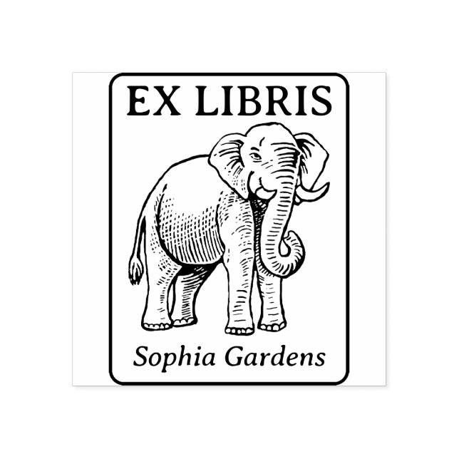 Carimbo De Borracha Ex-Libris - Elefante Indiano (Impressão)