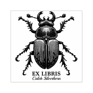Carimbo De Borracha Ex-Libris - Escarlate Beetle