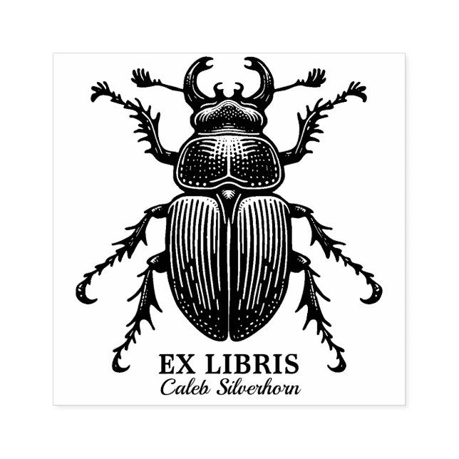 Carimbo De Borracha Ex-Libris - Escarlate Beetle (Impressão)