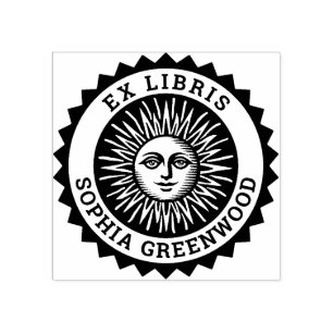Carimbo De Borracha Ex-Libris - Face Solar
