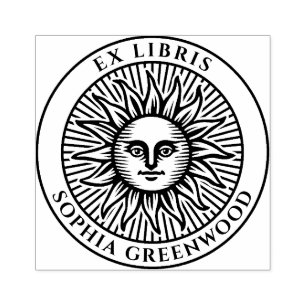 Carimbo De Borracha Ex-Libris - Face Solar 3