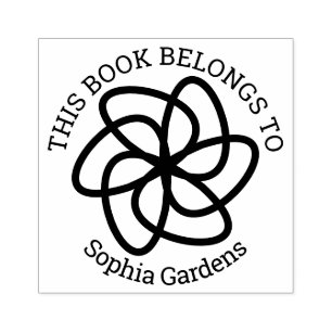 Carimbo De Borracha Ex Libris - Flor Geométrica 04