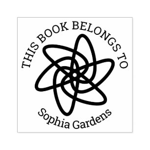 Carimbo De Borracha Ex Libris - Flor Geométrica 05