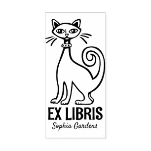 Carimbo De Borracha Ex Libris - Gato Retroativo