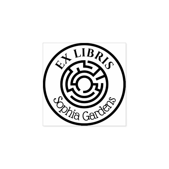Carimbo De Borracha Ex Libris Labirinto 02 Redondo (Impressão)