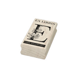 Carimbo De Borracha EX libris Livro livraria monograma E