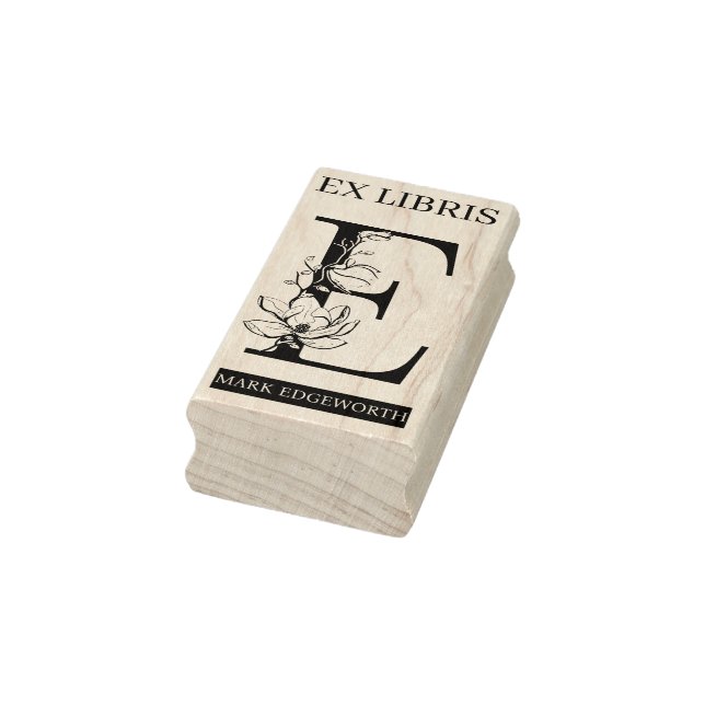 Carimbo De Borracha EX libris Livro livraria monograma E (Carimbo)