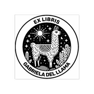 Carimbo De Borracha Ex-Libris - Llama