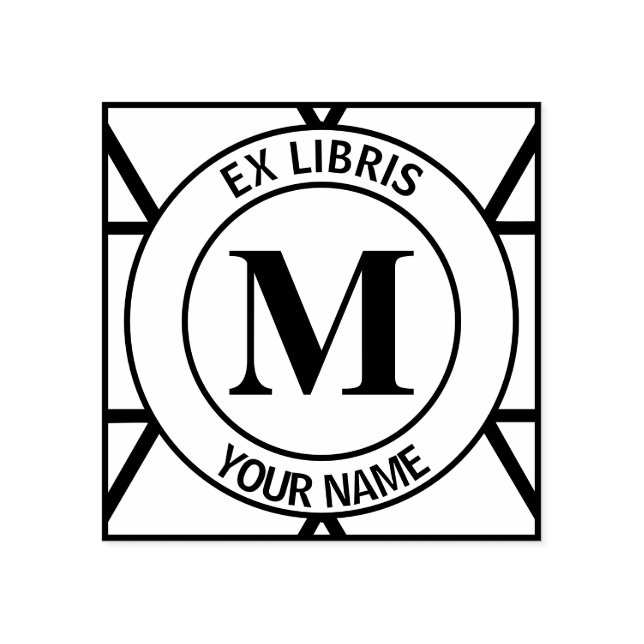 Carimbo De Borracha Ex-libris Monograma (Impressão)