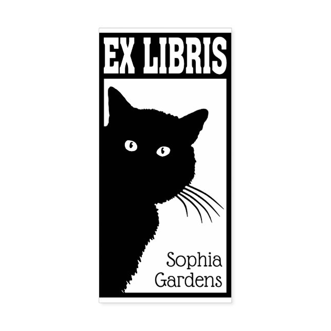 Carimbo De Borracha Ex Libris Peeping Black (Impressão)