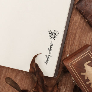 Carimbo De Borracha Ex Libris Personalizada, Livro de Lotus de Script