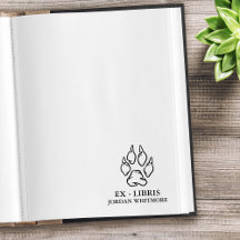 Ex Libris Personalizado com Pegada de Lobo