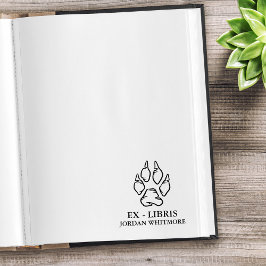 Carimbo De Borracha Ex Libris Personalizado com Pegada de Lobo