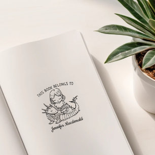 Carimbo De Borracha Ex-libris personalizado de dragão bebê