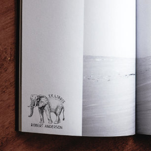 Carimbo De Borracha Ex-Libris Personalizado, Livro Elefante