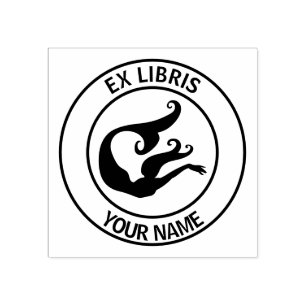 Carimbo De Borracha Ex libris - placa de sereia