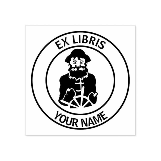 Carimbo De Borracha Ex libris Sailor bookplate (Impressão)