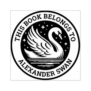 Carimbo De Borracha Ex-Libris - Swan