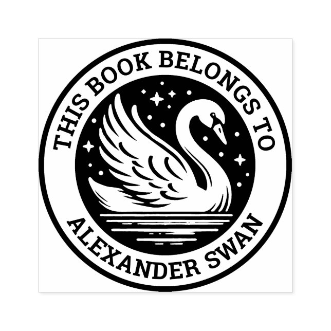 Carimbo De Borracha Ex-Libris - Swan (Impressão)