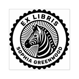 Carimbo De Borracha Ex-Libris - Zebra