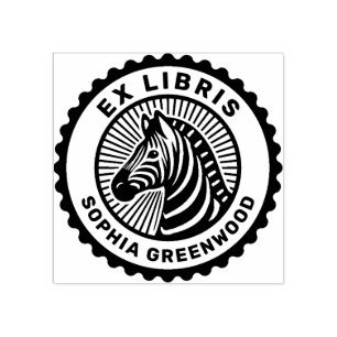 Carimbo De Borracha Ex-Libris - Zebra