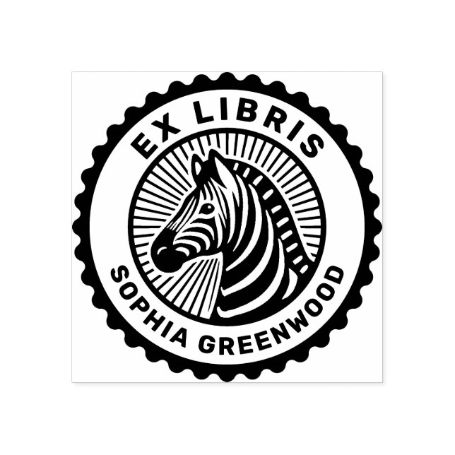 Carimbo De Borracha Ex-Libris - Zebra (Impressão)