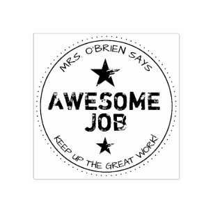 Carimbo De Borracha Excelente Trabalho Professores personalizados