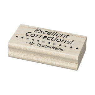 Carimbo De Borracha "Excelentes Correções!" Material didático