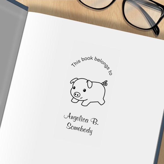 Carimbo De Borracha Executando Placa do Porco do Piglet (Criador carregado)