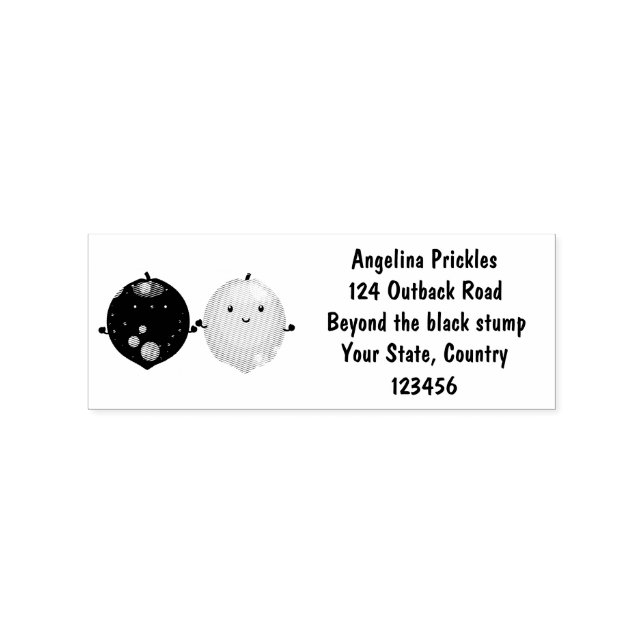 Carimbo De Borracha Exemplo de desenho animado de limão de limão feliz (Impressão)