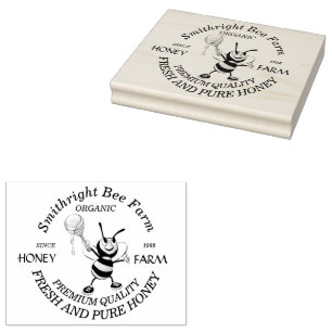 Carimbo De Borracha Explorador de mel de abelhas Personalizado