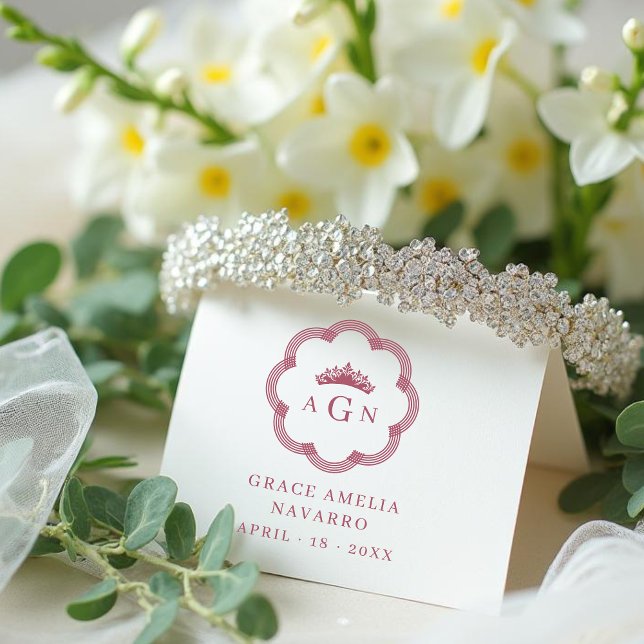 Carimbo De Borracha Exquisite Intricate Ornate Floral Princess Tiara (Exquisite Intricate Ornate Floral Princess Tiara Rubber Stamps for Quinceañera.)