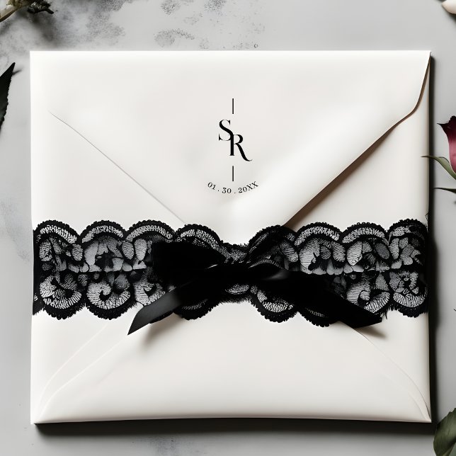 Carimbo De Borracha Exquisite Minimalist Stylish Wedding Initials (Exquisite Minimalist Stylish Wedding Initials Rubber Stamp. )