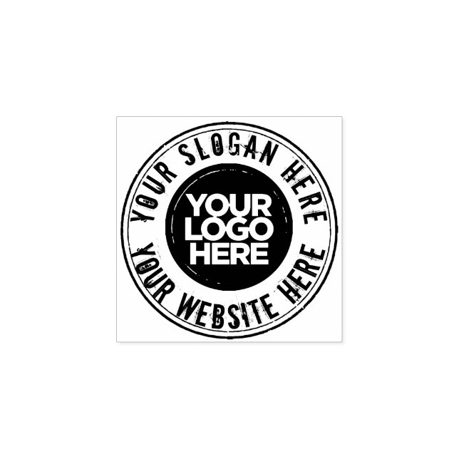 Carimbo De Borracha Eyecatching Bold Distress Round Personalizado (Impressão)