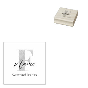 Carimbo De Borracha F & Name Inicial Monograma Moderno Personalizado