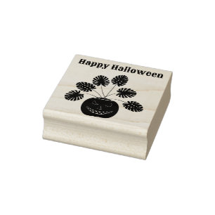 Carimbo De Borracha Fábrica de Monstera do Halloween, Personalizada em