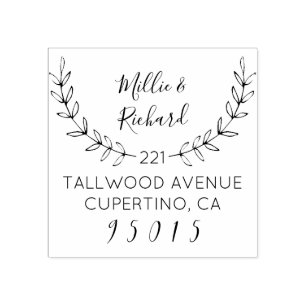 Carimbo De Borracha Faça seu próprio Wreath e seus nomes de script Ret