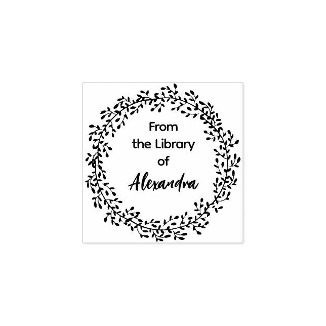 Carimbo De Borracha FALHA BOTÂNICA Da biblioteca de (Impressão)