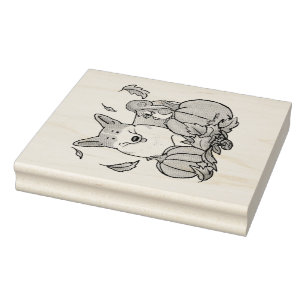 Carimbo De Borracha Fall Pembroke Welsh Corgi (vermelho 1) Pumpkins Cu