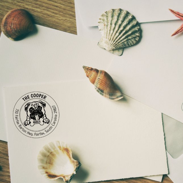 Carimbo De Borracha Família de Endereços de Devolução de Cachorro (Criador carregado)