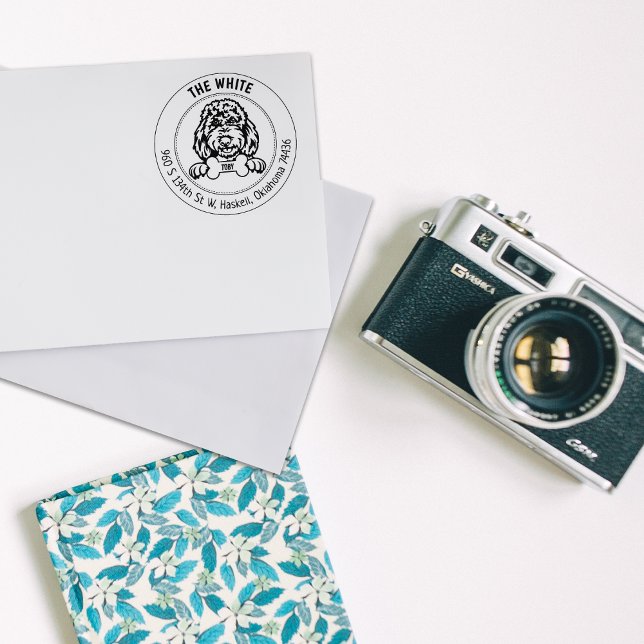 Carimbo De Borracha Família de Endereços de Devolução do Cachorro do o (Criador carregado)