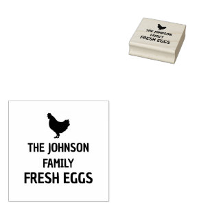 Carimbo De Borracha Família de Ovos Frescos Personalizados Farmhouse