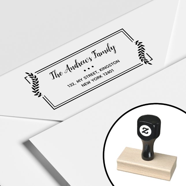 Carimbo De Borracha Família de quadros de folhas elegantes (Criador carregado)