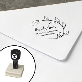 Carimbo De Borracha Família Elegante Leaf Wreath