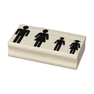 Carimbo De Borracha Família Stick Figure