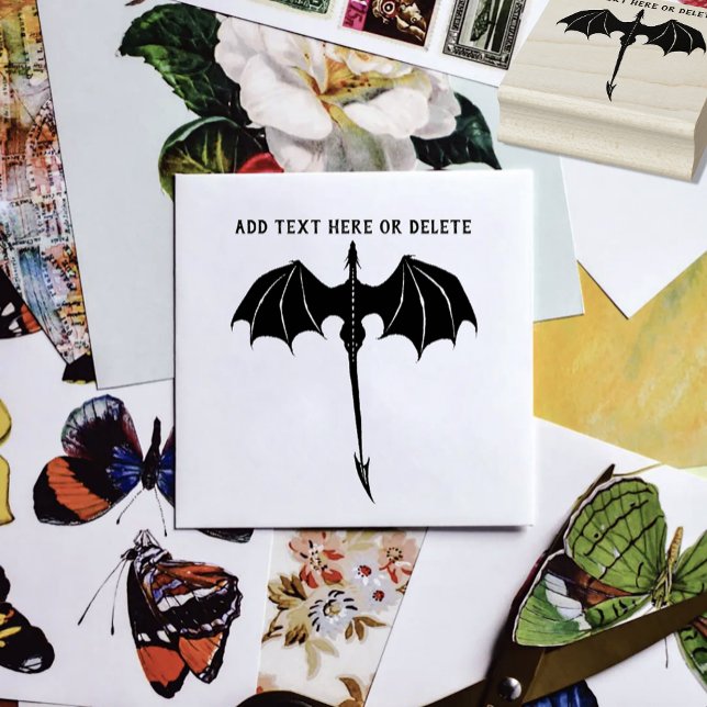 Carimbo De Borracha Fantasia de Dragão Tribal Negro (Criador carregado)