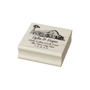 Carimbo De Borracha Farmhouse Barn Wood Art Stamp