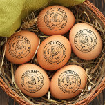 Carimbo De Borracha Farmhouse Eggs Family Fazenda Vintage Round Chicke<br><div class="desc">Fazenda de Ovos Orgânicos Frangos Russos de Vintage para a sua produção de fazenda,  desenhados à mão por mim. Forma redonda</div>