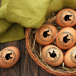 Carimbo De Borracha Farmhouse Eggs Family Fazenda Vintage Round Chicke<br><div class="desc">Fazenda de Ovos Orgânicos Frangos Russos de Vintage para a sua produção de fazenda,  desenhados à mão por mim. Forma redonda</div>